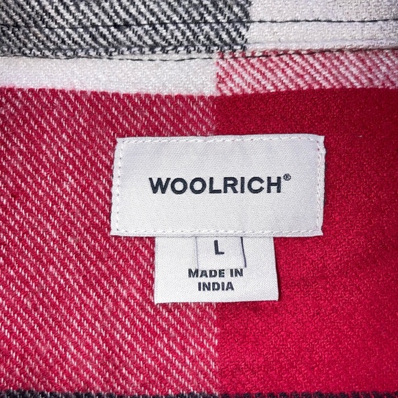 Woolrich Womens Boyfriend Flannel Shirt Multicolor Archive Check Cotton Shirt L - Picture 9 of 13